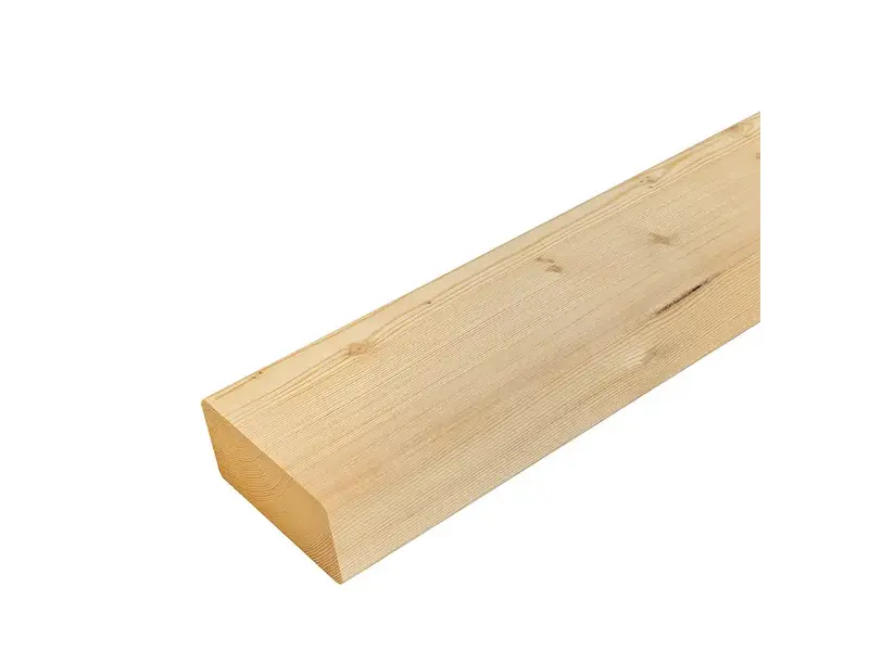 Deska elewacyjna z modrzewia syberyjskiego, profil romb 28×68 mm — ukośnie ścięte krawędzie, zdjęcie produktowe na białym tle