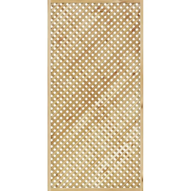 Krata Java o wymiarach 90×180 cm, listwy ułożone ukośnie w drewnianej ramie