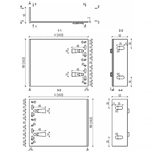 Konsola BLN rysunek techniczny Konsola BLN rysunek techniczny