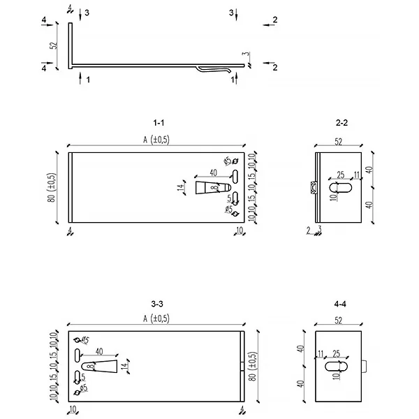 Konsola BMN rysunek techniczny Konsola BMN rysunek techniczny