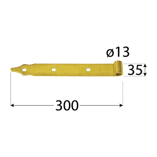 Zawias pasowy ZP 300 — rysunek wymiarowy producenta
